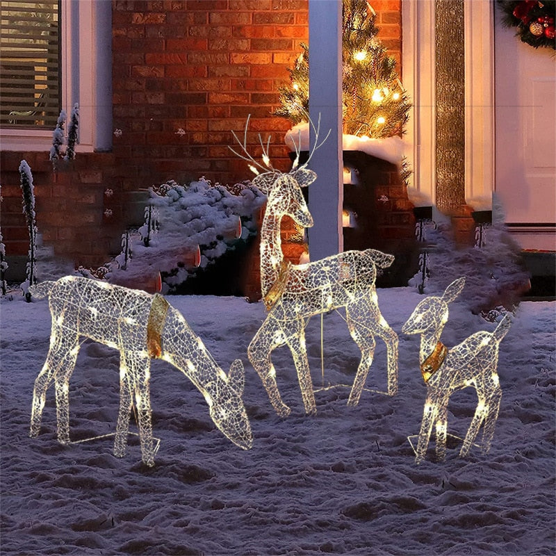 Family Reindeer Set Warm Light 2D XmasGlow