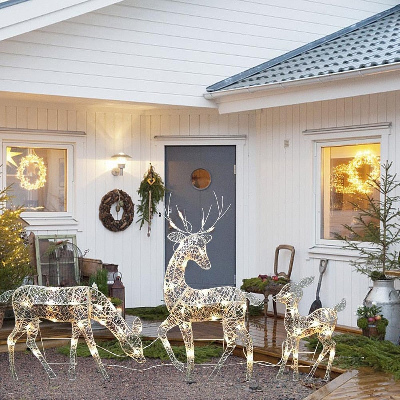 Family Reindeer Set Warm Light 2D XmasGlow