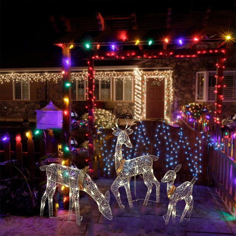Family Reindeer Set Warm Light 2D XmasGlow
