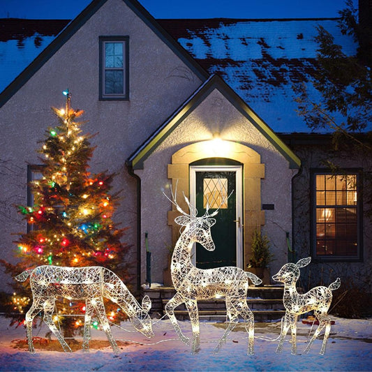 Family Reindeer Set Warm Light 2D XmasGlow